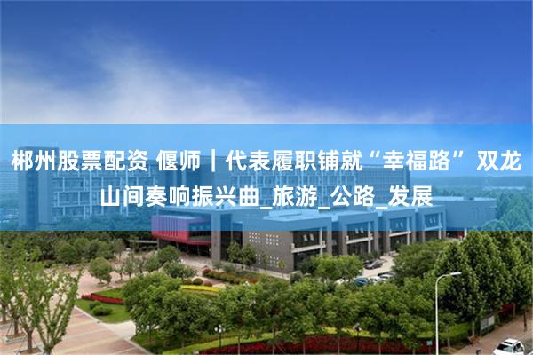 郴州股票配资 偃师｜代表履职铺就“幸福路” 双龙山间奏响振兴曲_旅游_公路_发展