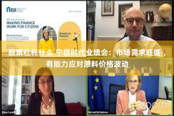 股票杠杆什么 宁德时代业绩会：市场需求旺盛 ，有能力应对原料价格波动